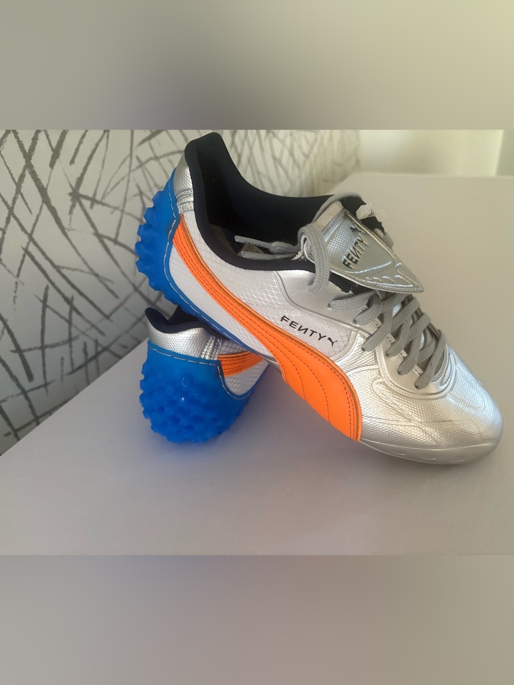 Fenty Beauty Women’s Silver, Orange & Blue Athletic Sneakers